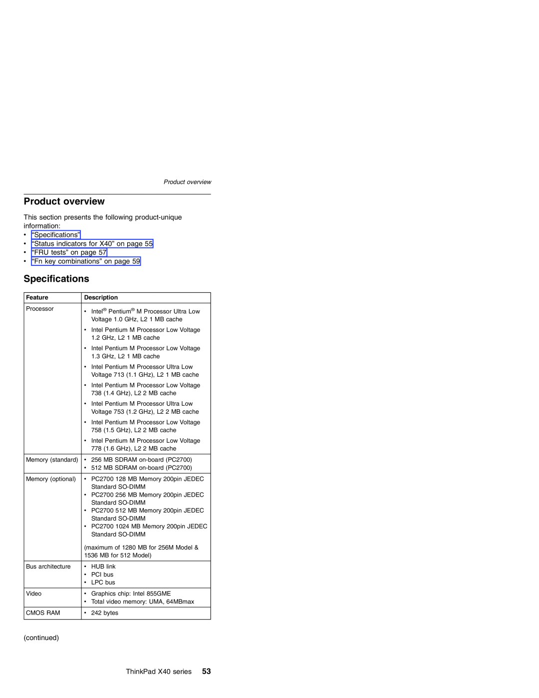 Lenovo MT 2369 manual Product overview, Specifications, Feature, Description 