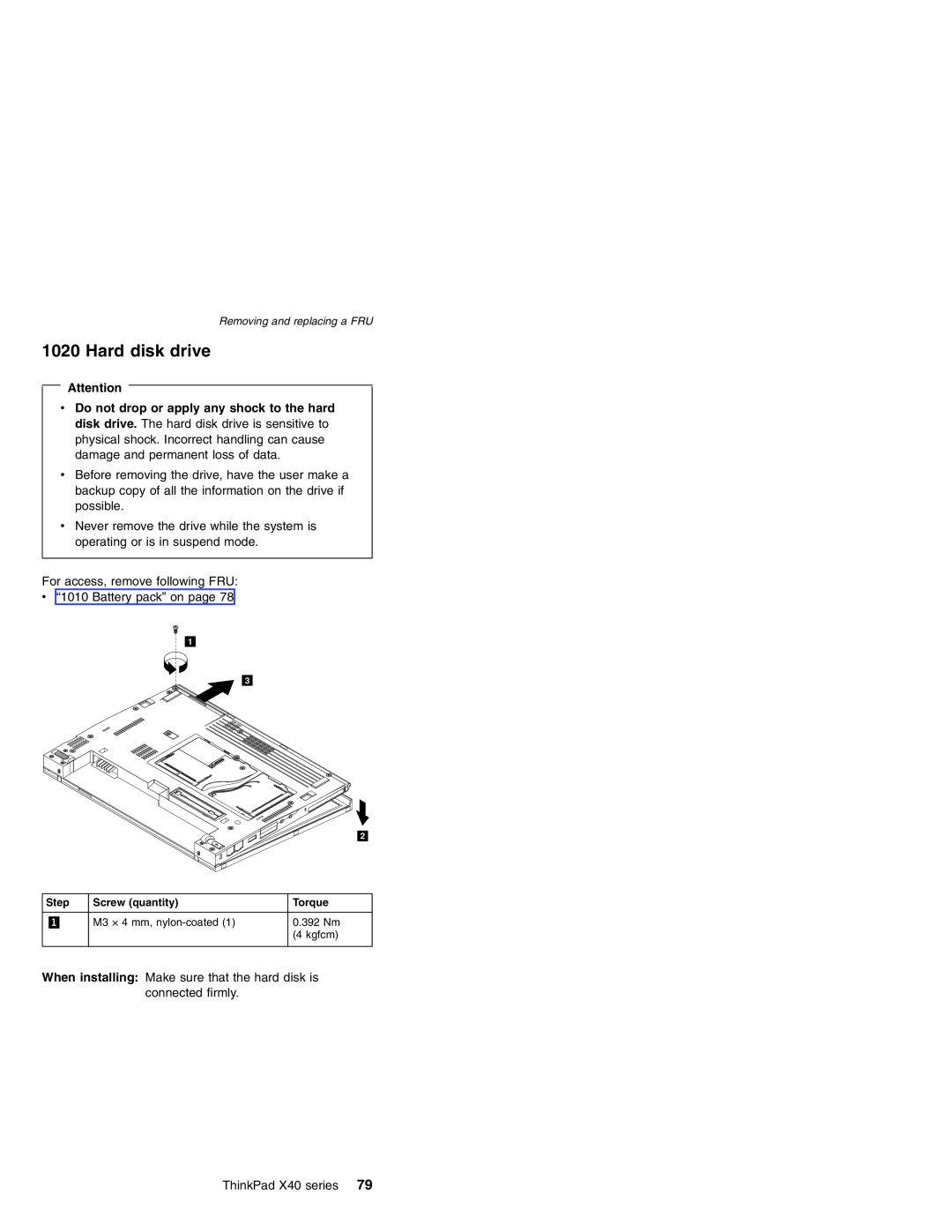 Lenovo MT 2369 manual Hard disk drive, Step, Screw quantity, Torque 