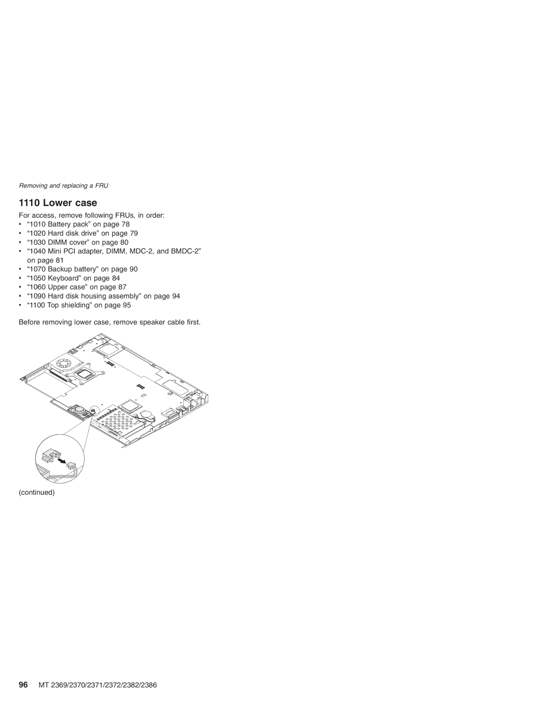 Lenovo MT 2369 manual Lower case 