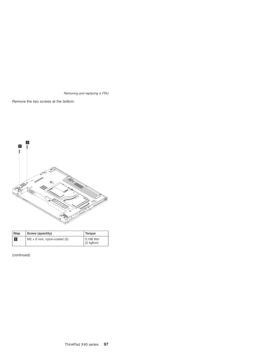 Lenovo MT 2369 manual Remove the two screws at the bottom 