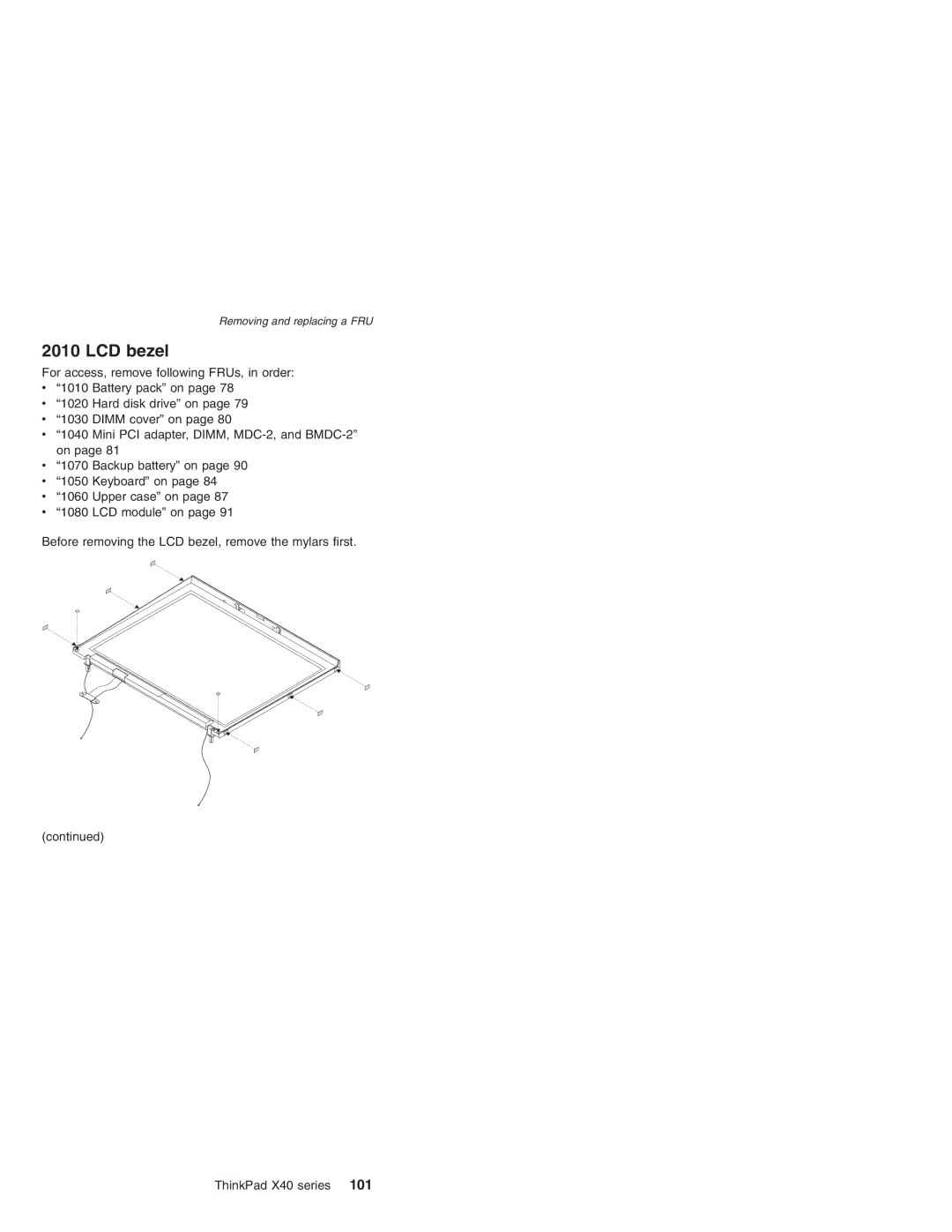 Lenovo MT 2369 manual LCD bezel 