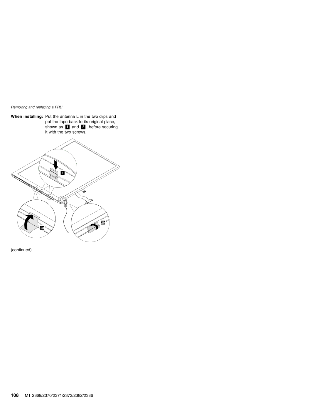 Lenovo MT 2369 manual Removing and replacing a FRU 