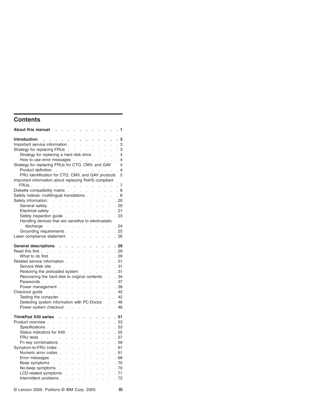 Lenovo MT 2369 manual Contents 