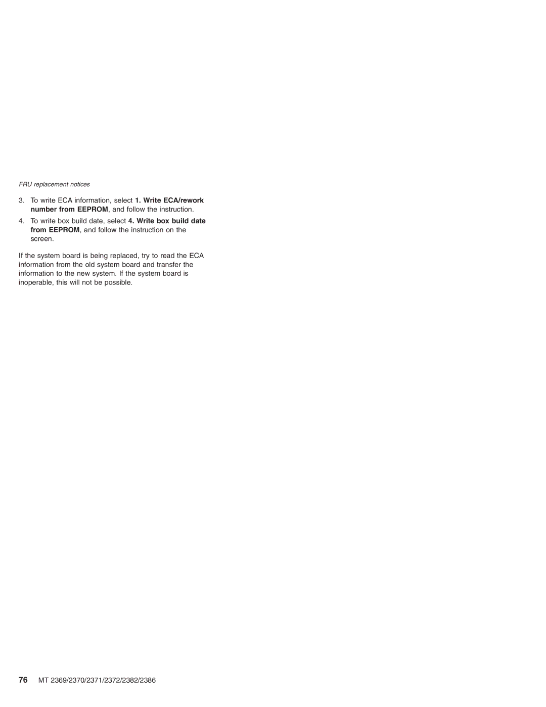 Lenovo MT 2369 manual FRU replacement notices 