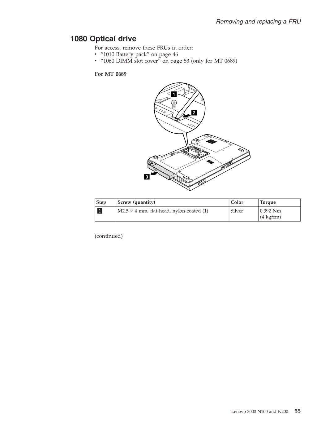 Lenovo N200, N100 manual Optical drive 