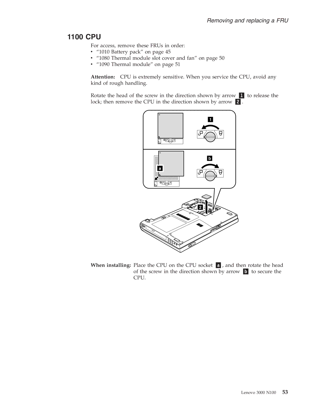 Lenovo N100 manual 1100 CPU 