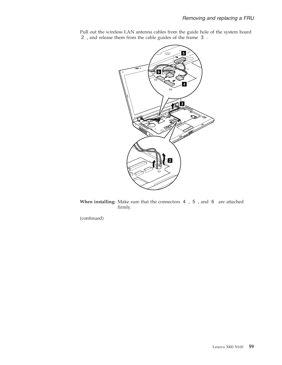 Lenovo N100 manual Removing and replacing a FRU 