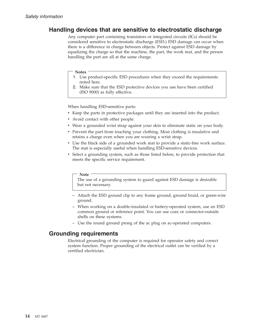 Lenovo N200 manual Grounding requirements 