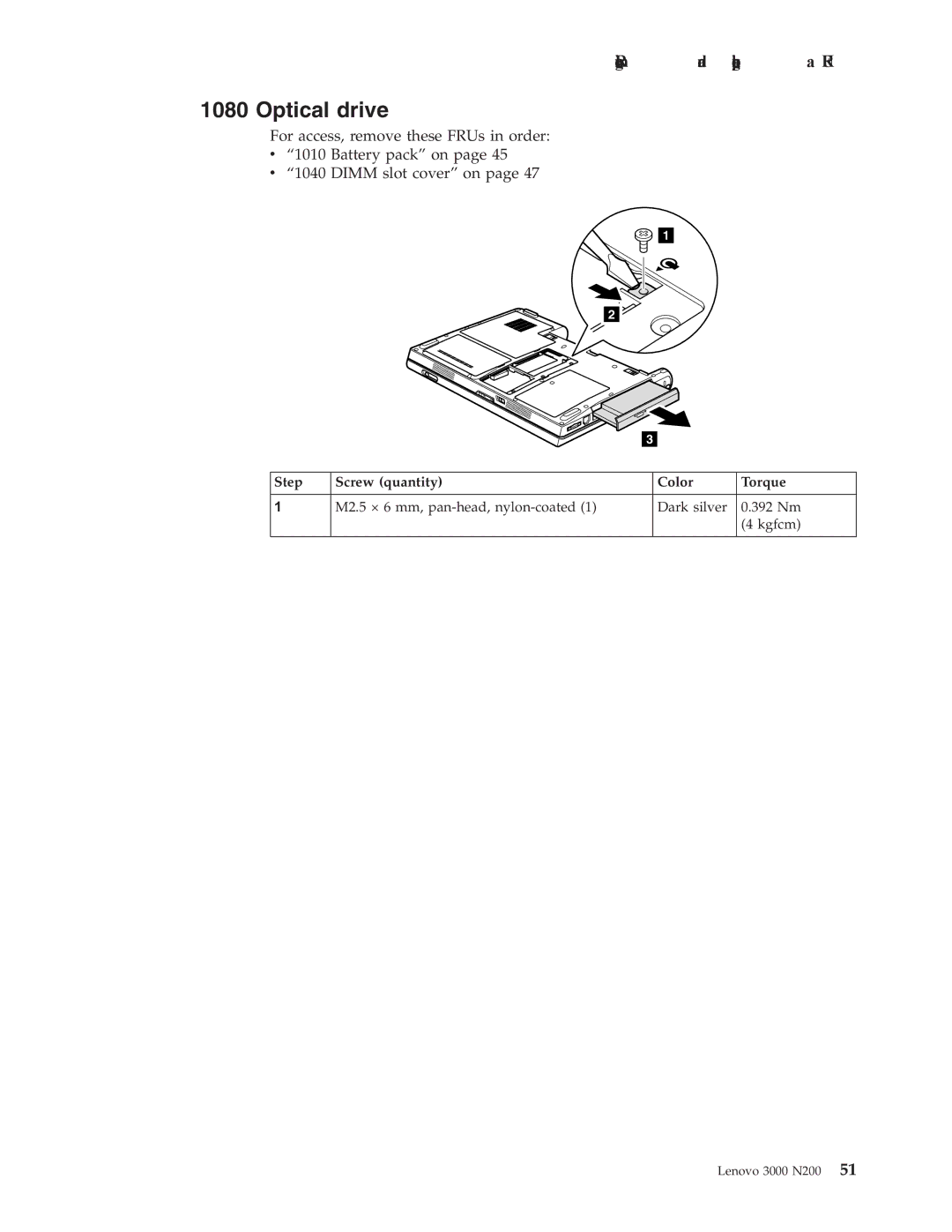 Lenovo N200 manual Optical drive 