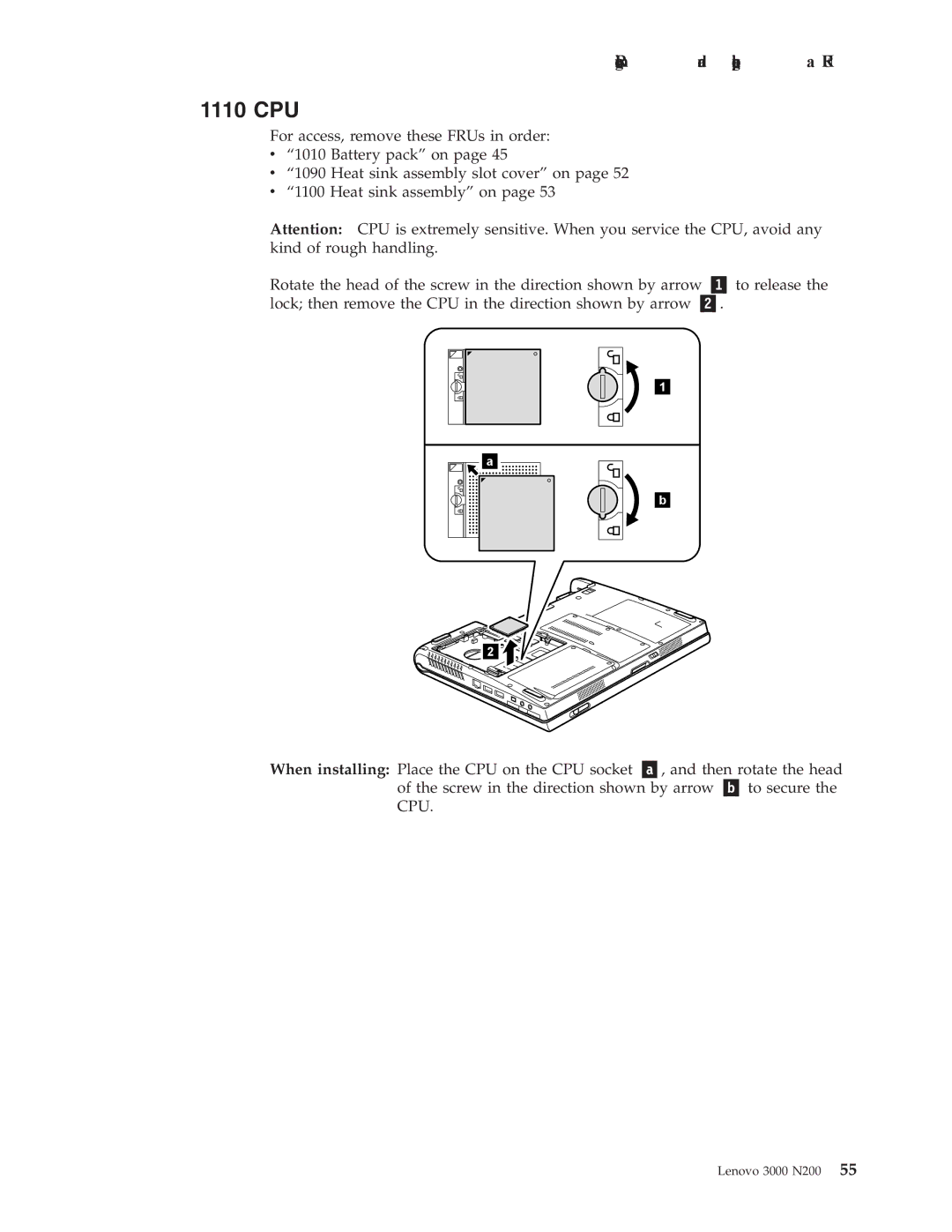 Lenovo N200 manual 1110 CPU 