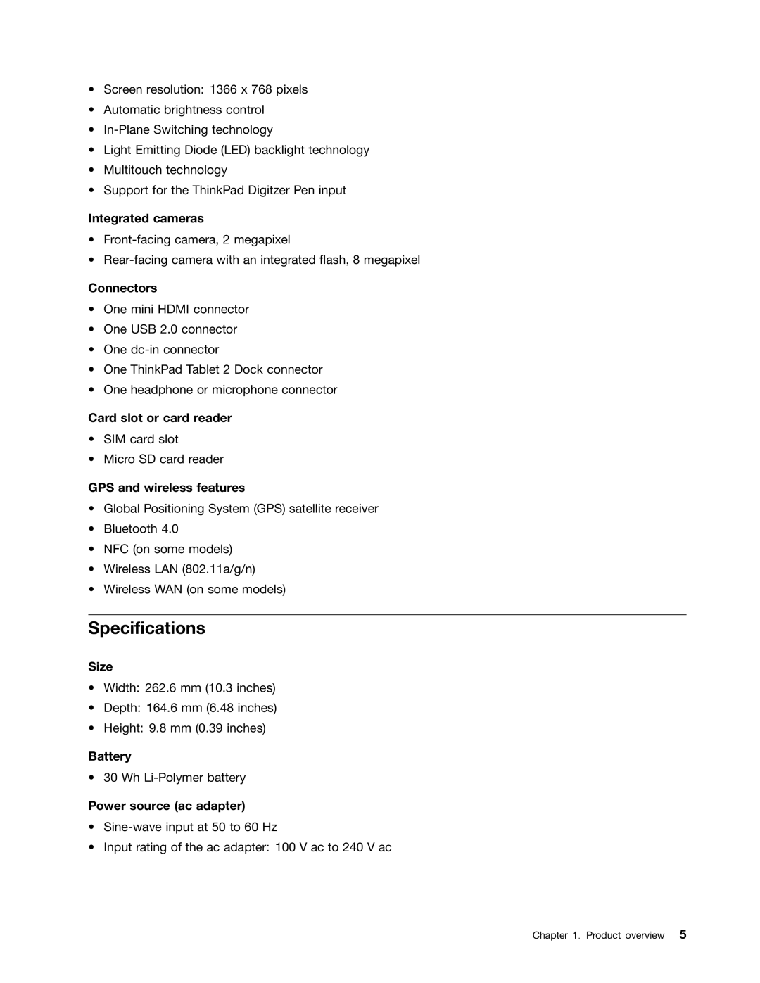 Lenovo N3S2PUK manual Specifications 