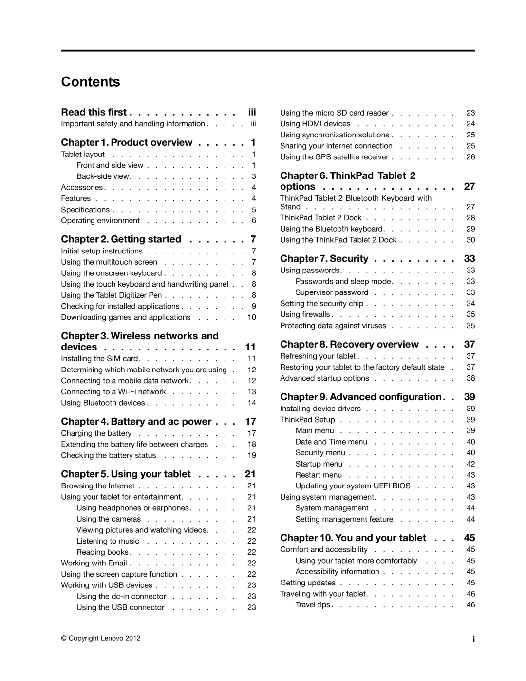 Lenovo N3S2PUK manual Contents 