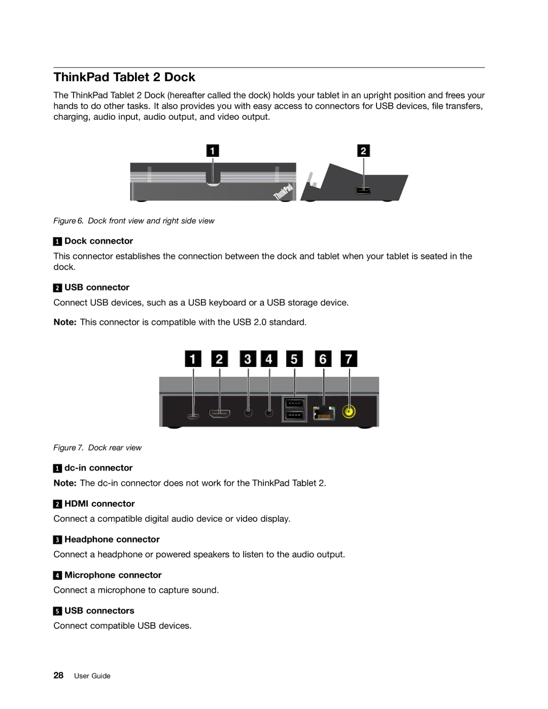 Lenovo N3S2PUK manual ThinkPad Tablet 2 Dock 