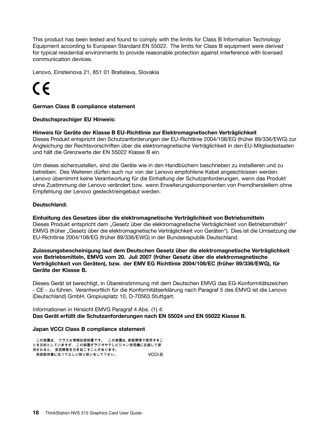 Lenovo manual ThinkStation NVS 315 Graphics Card User Guide 