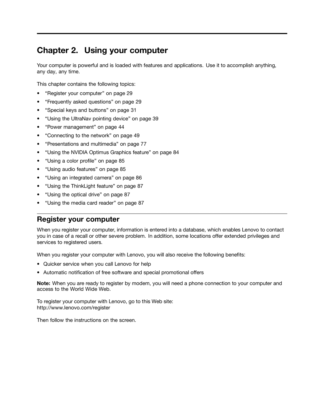 Lenovo 42421A0, NVS-4200M, 42825BU, 4242X04 manual Register your computer, Frequently asked questions 