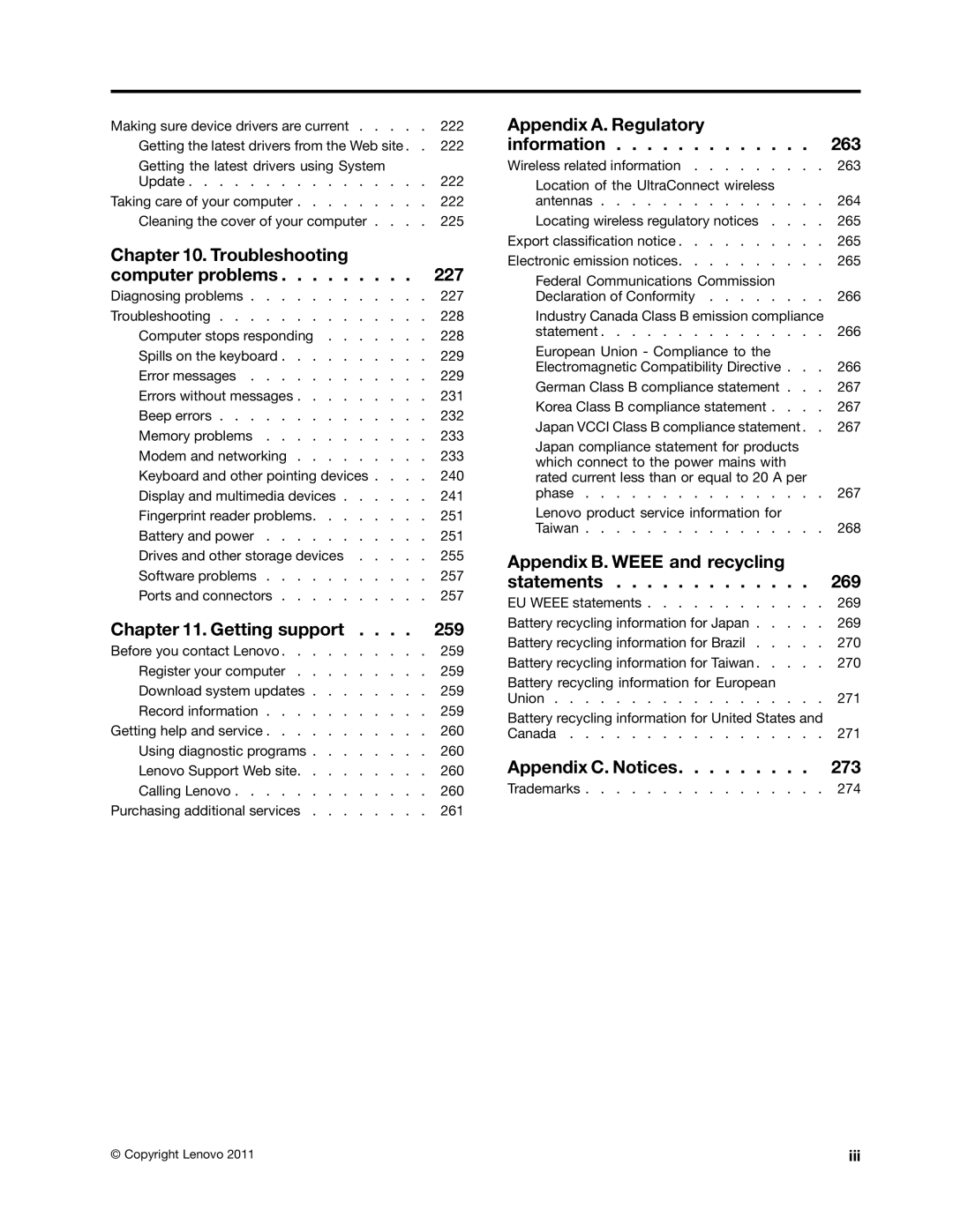 Lenovo 42825BU, NVS-4200M, 4242X04, 42421A0 manual Troubleshooting Computer problems 227, Iii 