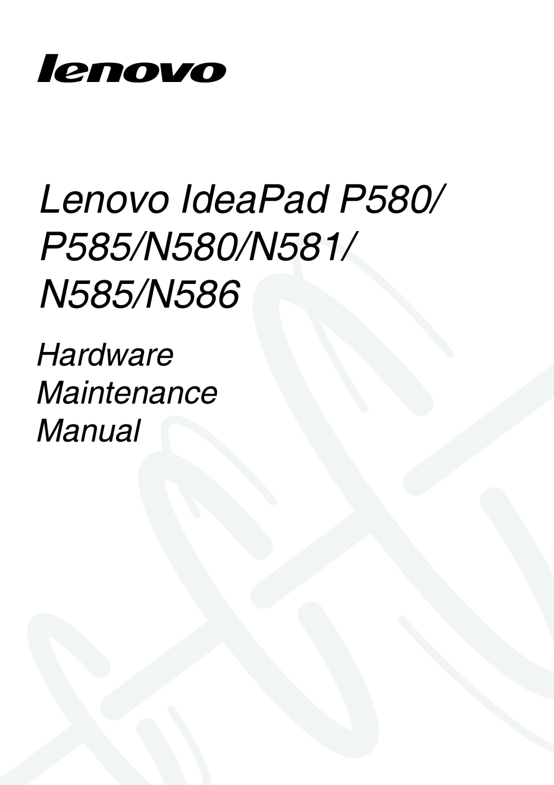 Lenovo manual Lenovo IdeaPad P580/ P585/N580/N581/ N585/N586 