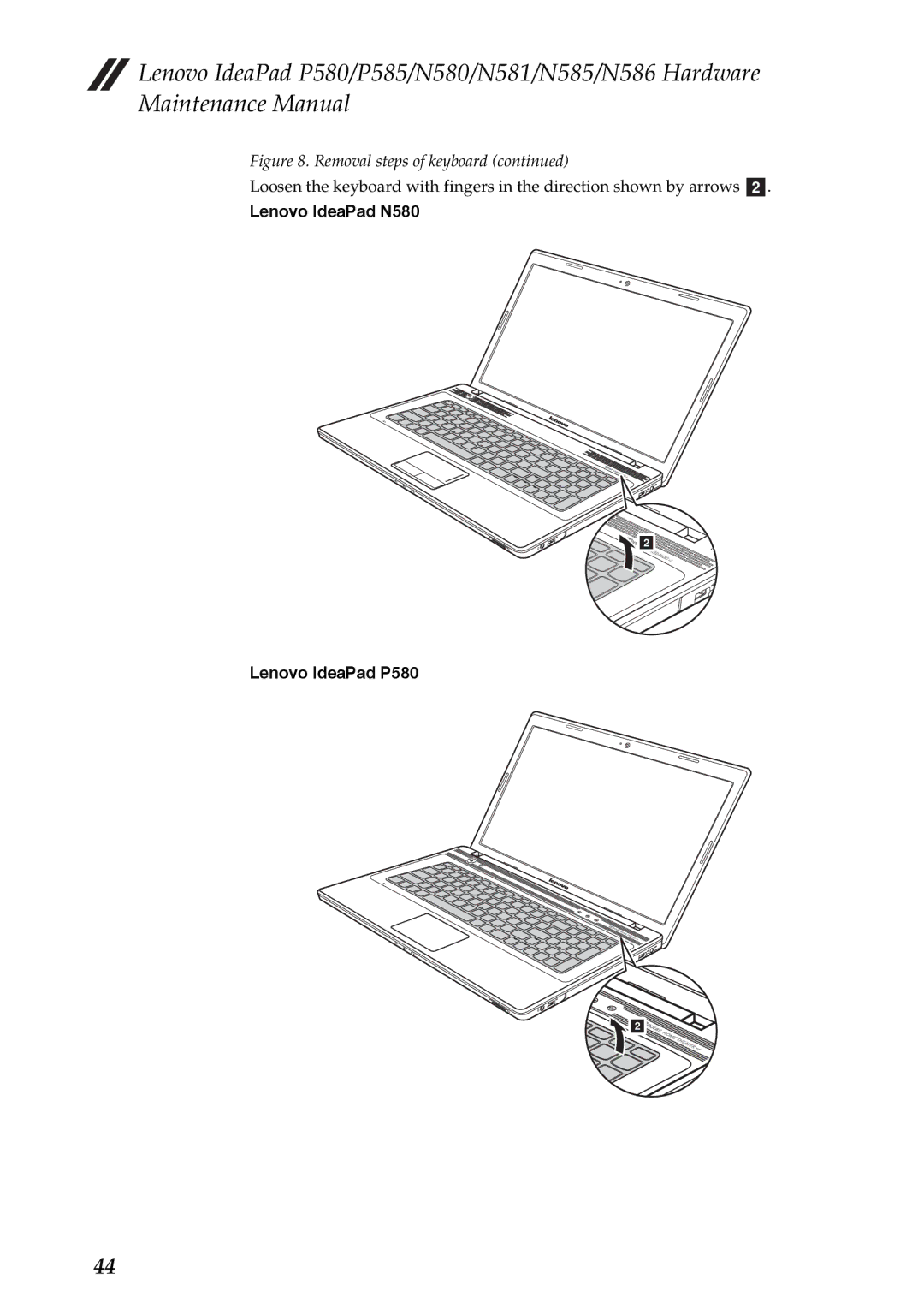 Lenovo P585, N586, N585, N581 manual Lenovo IdeaPad N580 Lenovo IdeaPad P580 