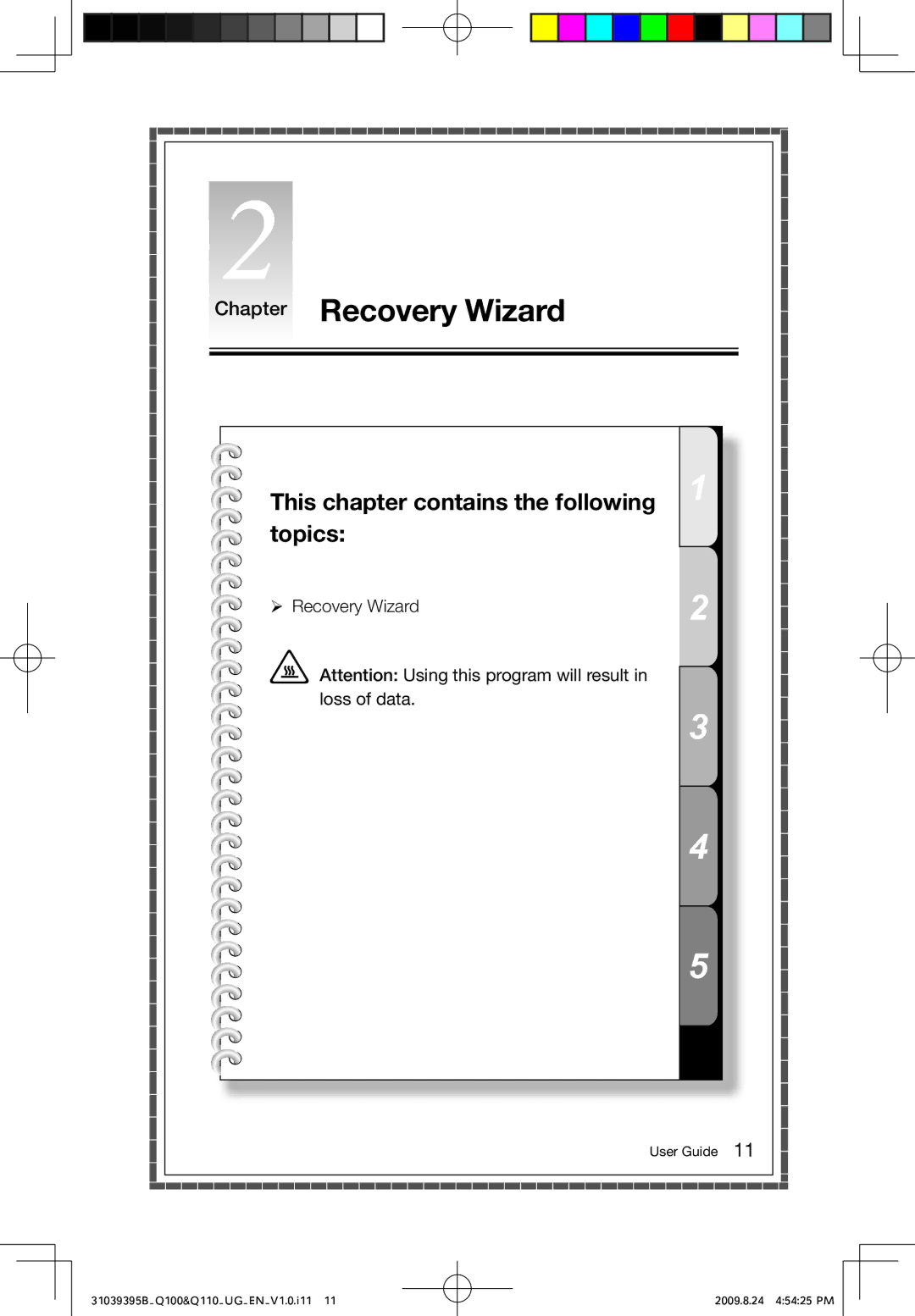 Lenovo Q100, Q110 manual Chapter Recovery Wizard 