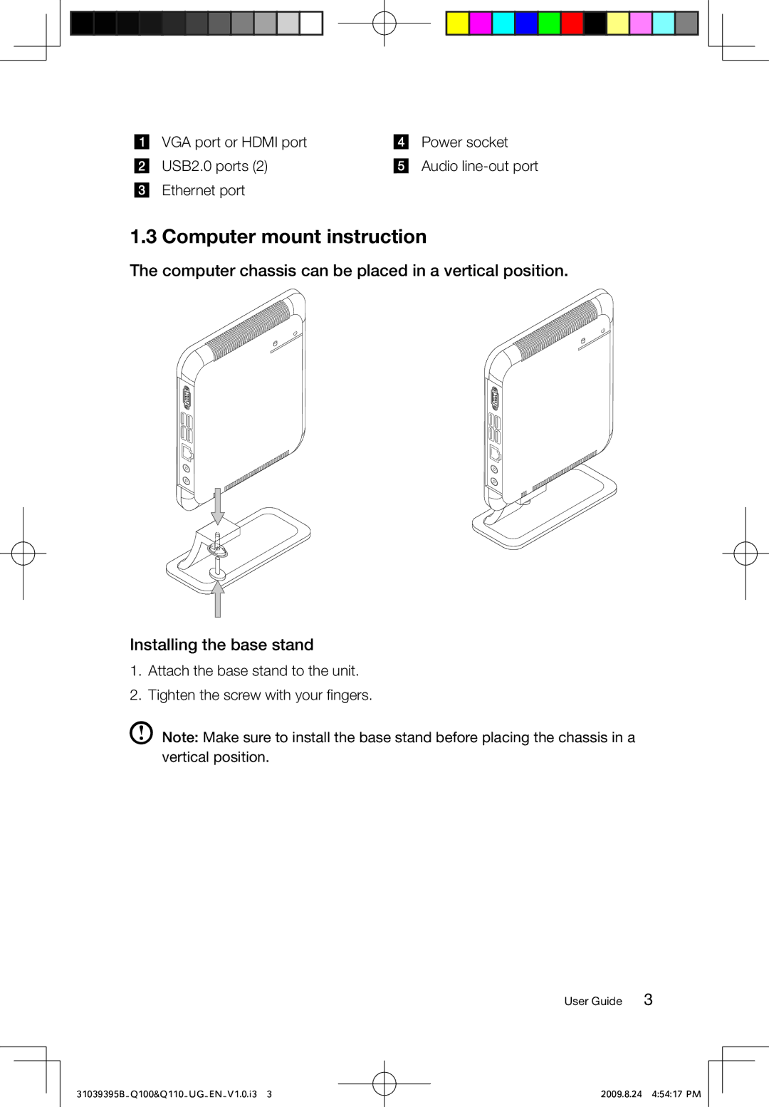 Lenovo Q100, Q110 manual Computer mount instruction 