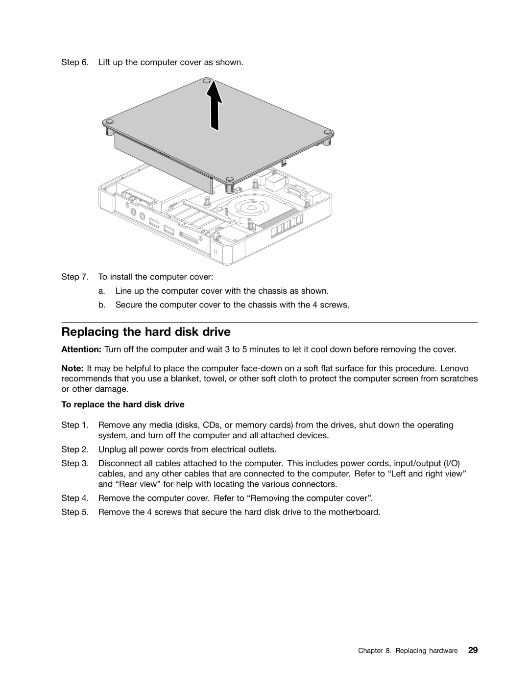 Lenovo 6281, Q190 manual Replacing the hard disk drive, To replace the hard disk drive 