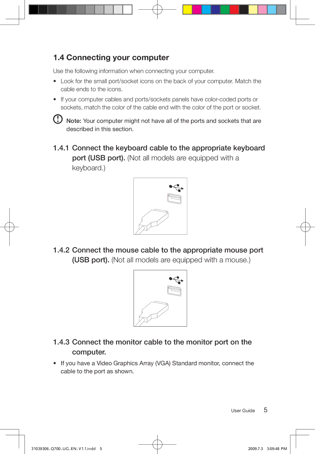 Lenovo Q700 manual Connecting your computer 