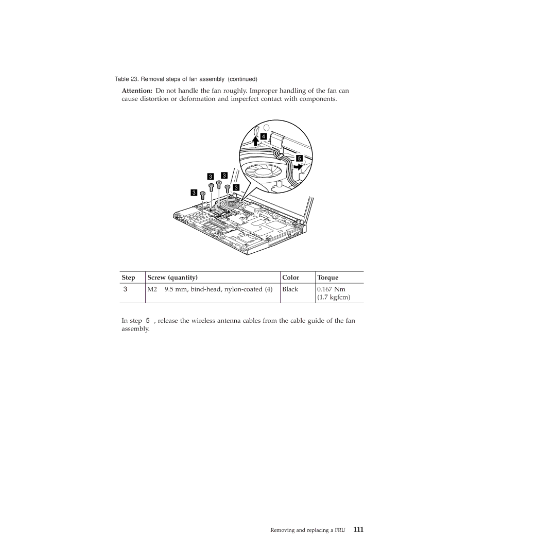 Lenovo R400 manual Step Screw quantity Color Torque 