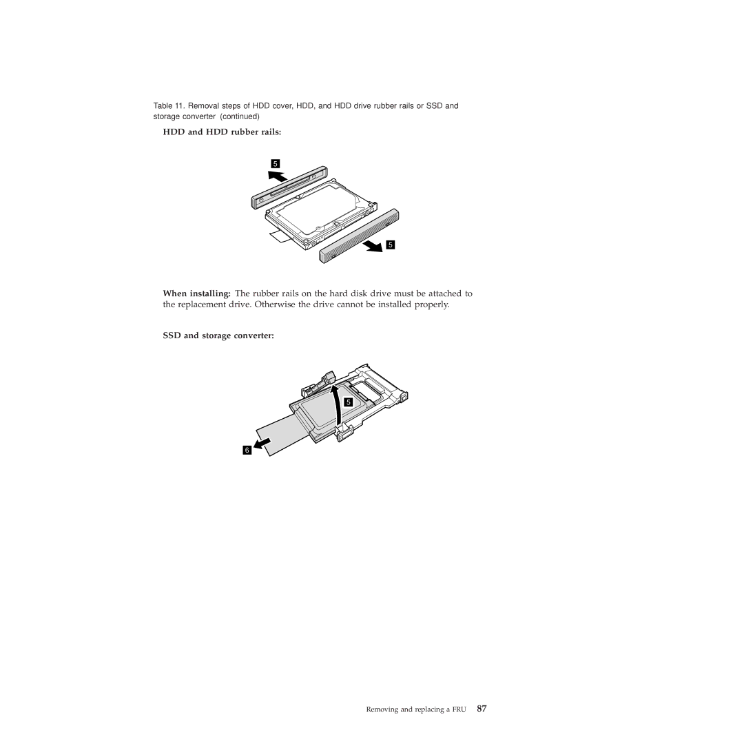 Lenovo R400 manual HDD and HDD rubber rails, SSD and storage converter 