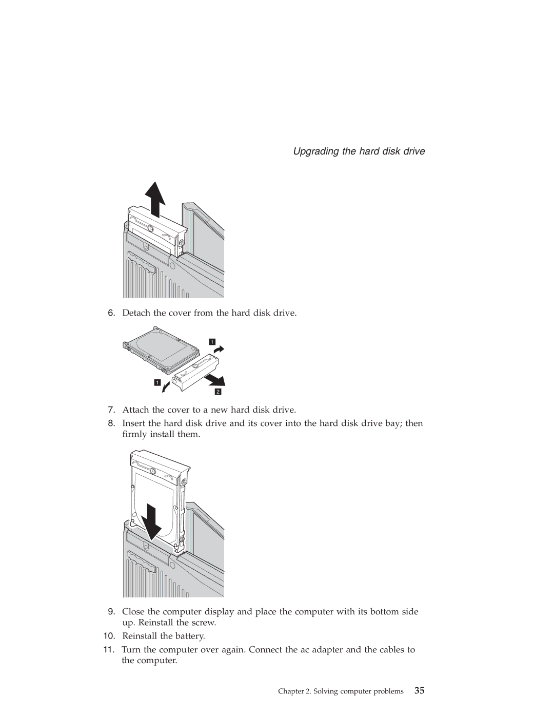 Lenovo R50 Series manual Upgrading the hard disk drive 