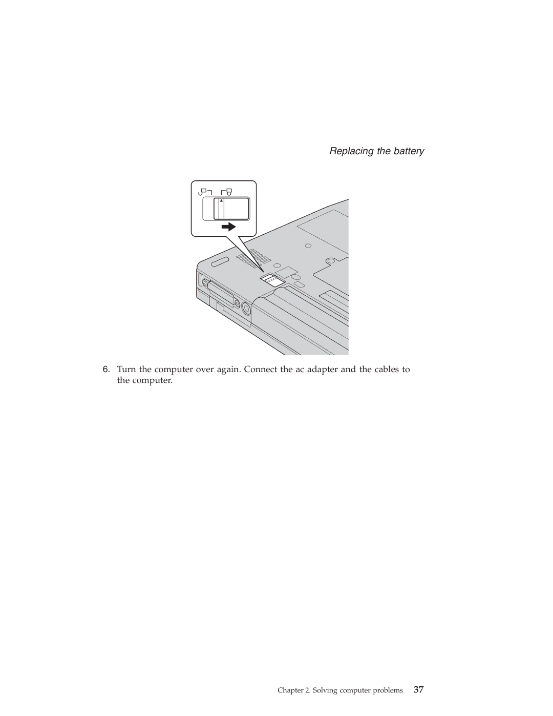 Lenovo R50 Series manual Replacing the battery 