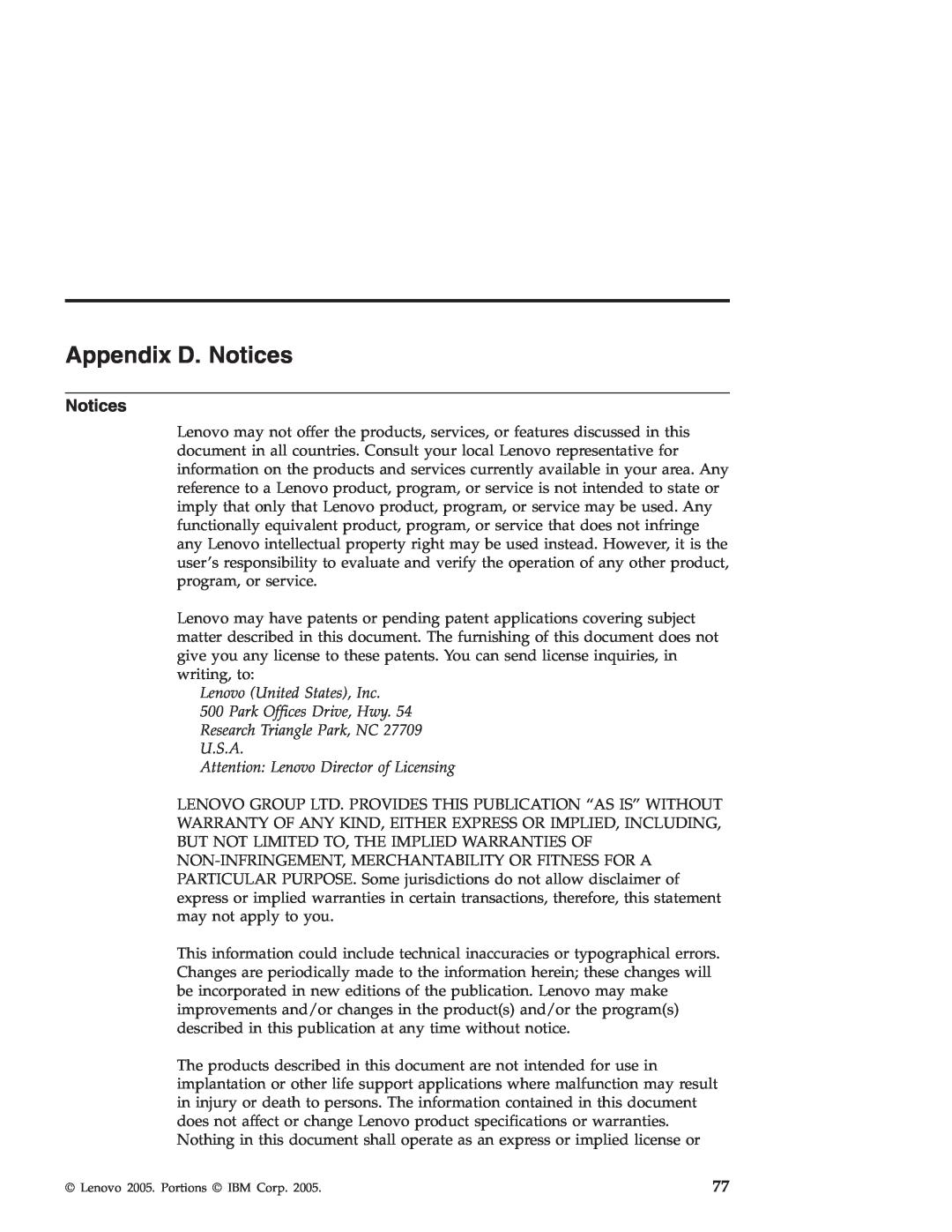 Lenovo R50 manual Appendix D. Notices 