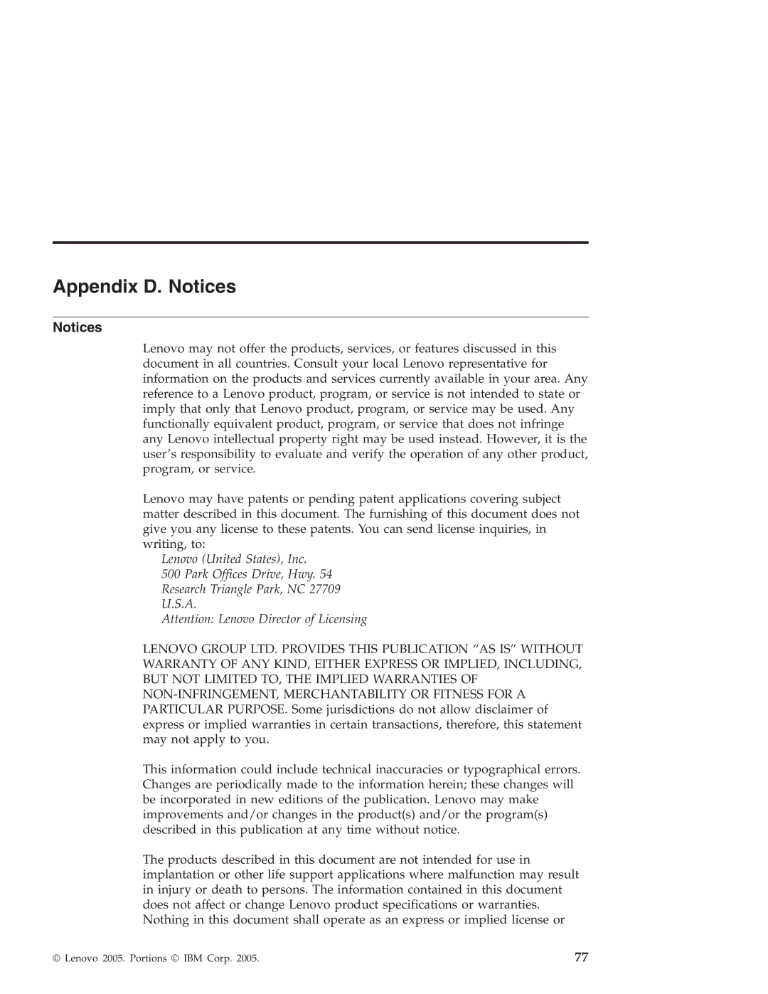 Lenovo R50 manual Appendix D. Notices 