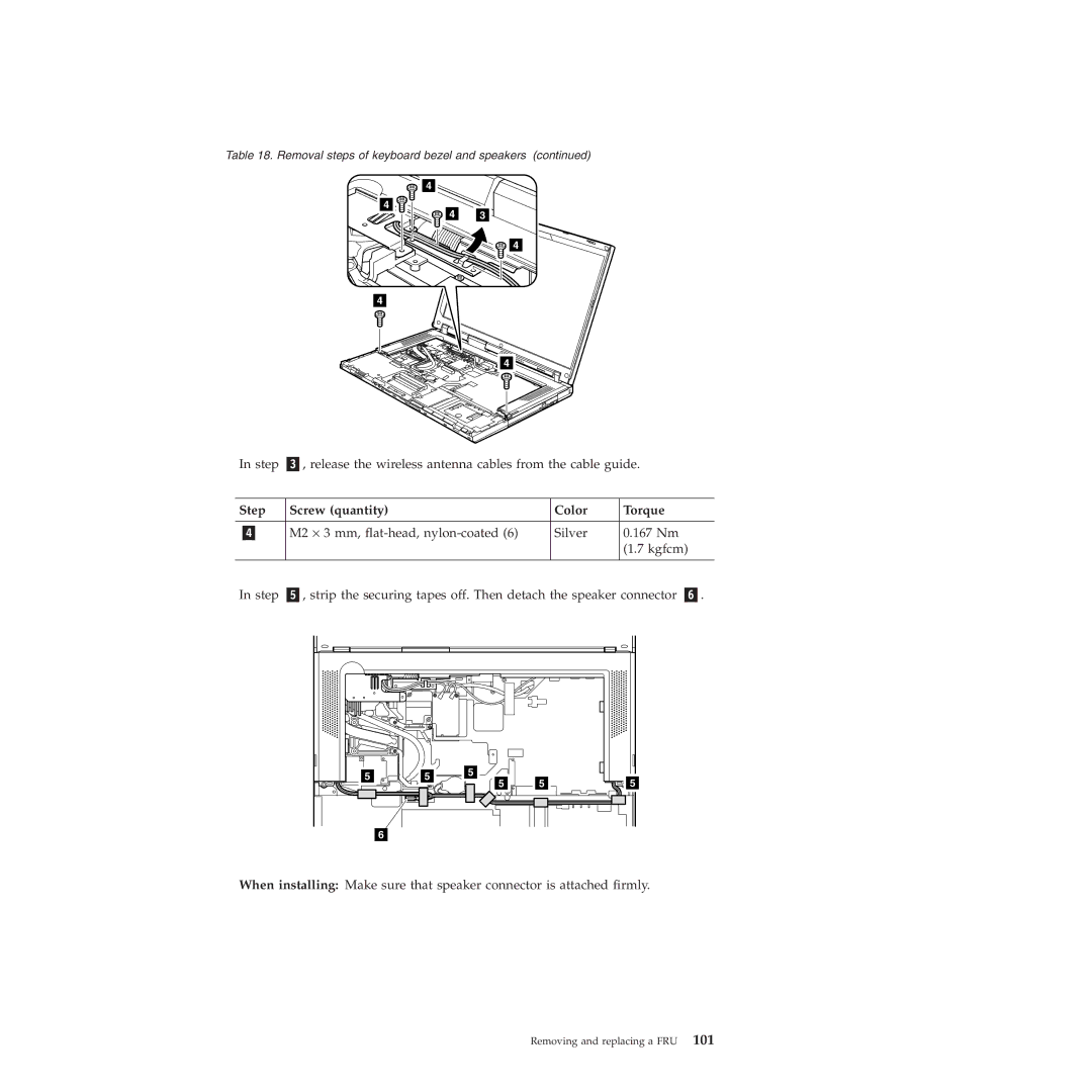 Lenovo R500 manual Step Screw quantity Color Torque 