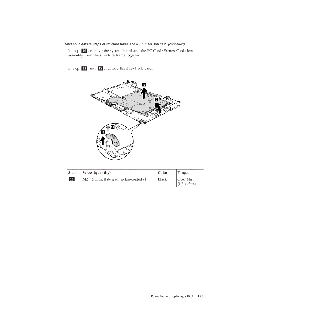 Lenovo R500 manual Step Screw quantity Color Torque 