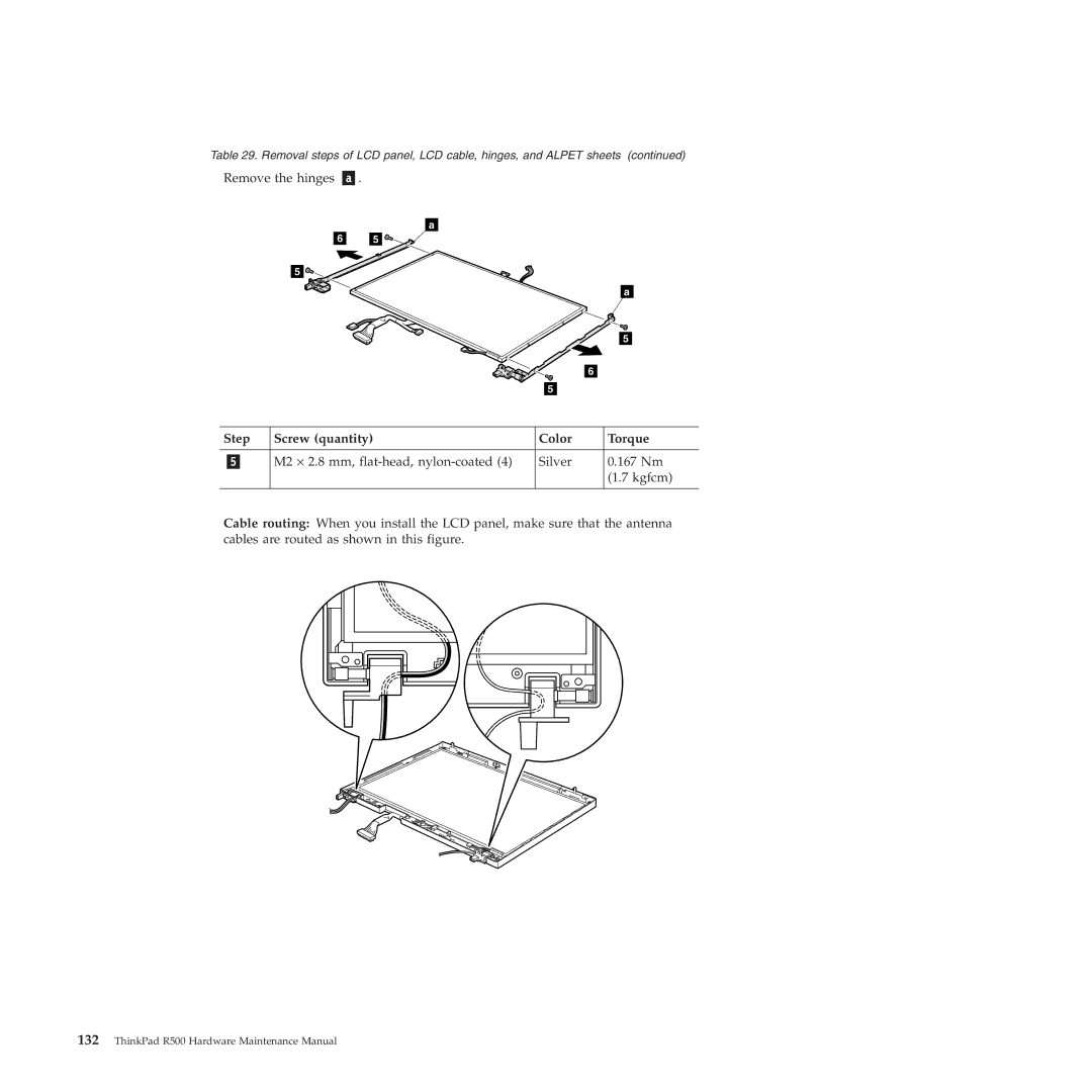 Lenovo R500 manual Remove the hinges 