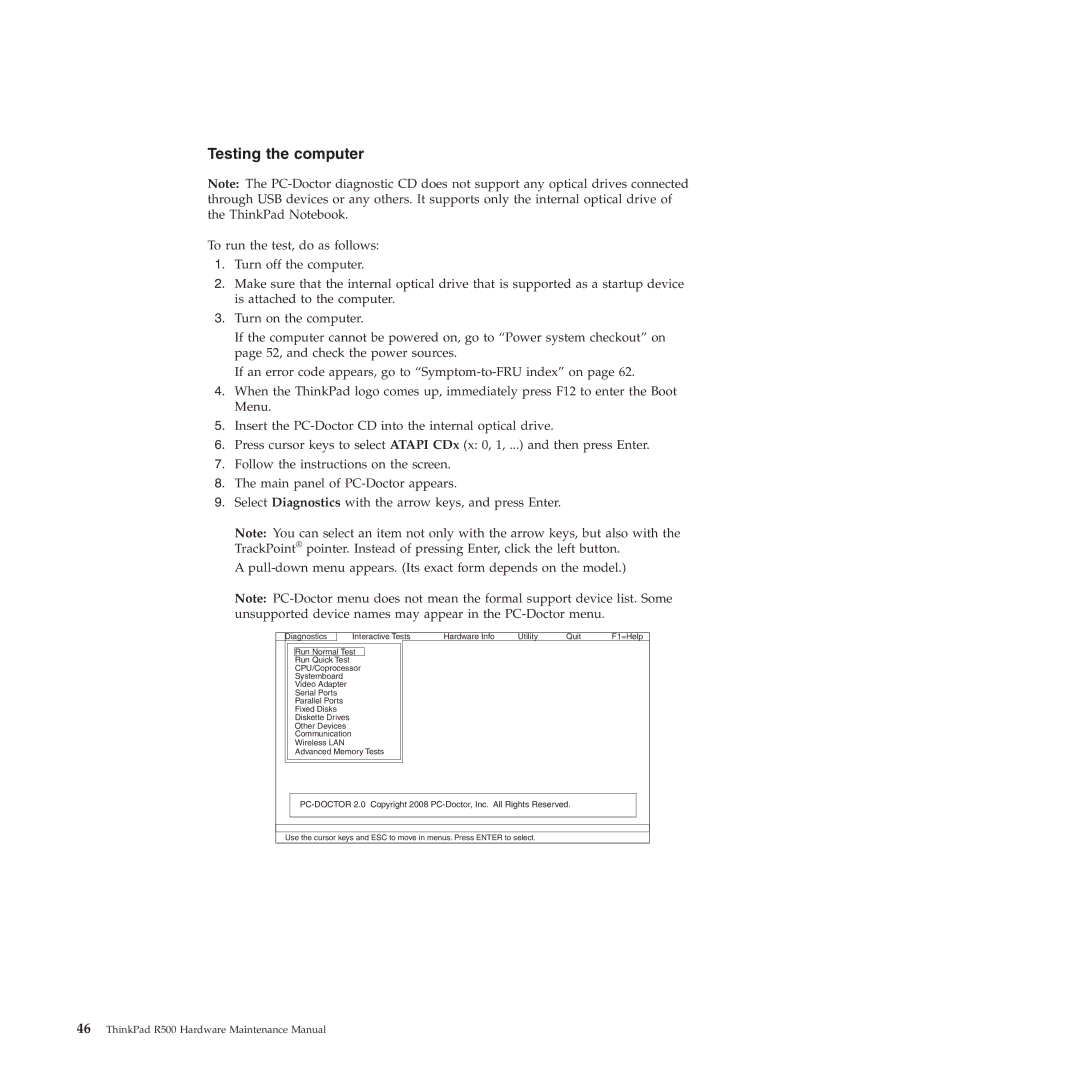 Lenovo R500 manual Testing the computer 