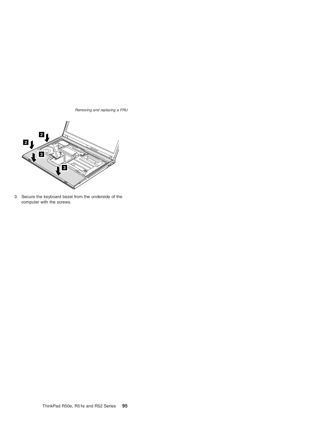 Lenovo R51e Series, R50e Series, R52 Series manual Removing and replacing a FRU 