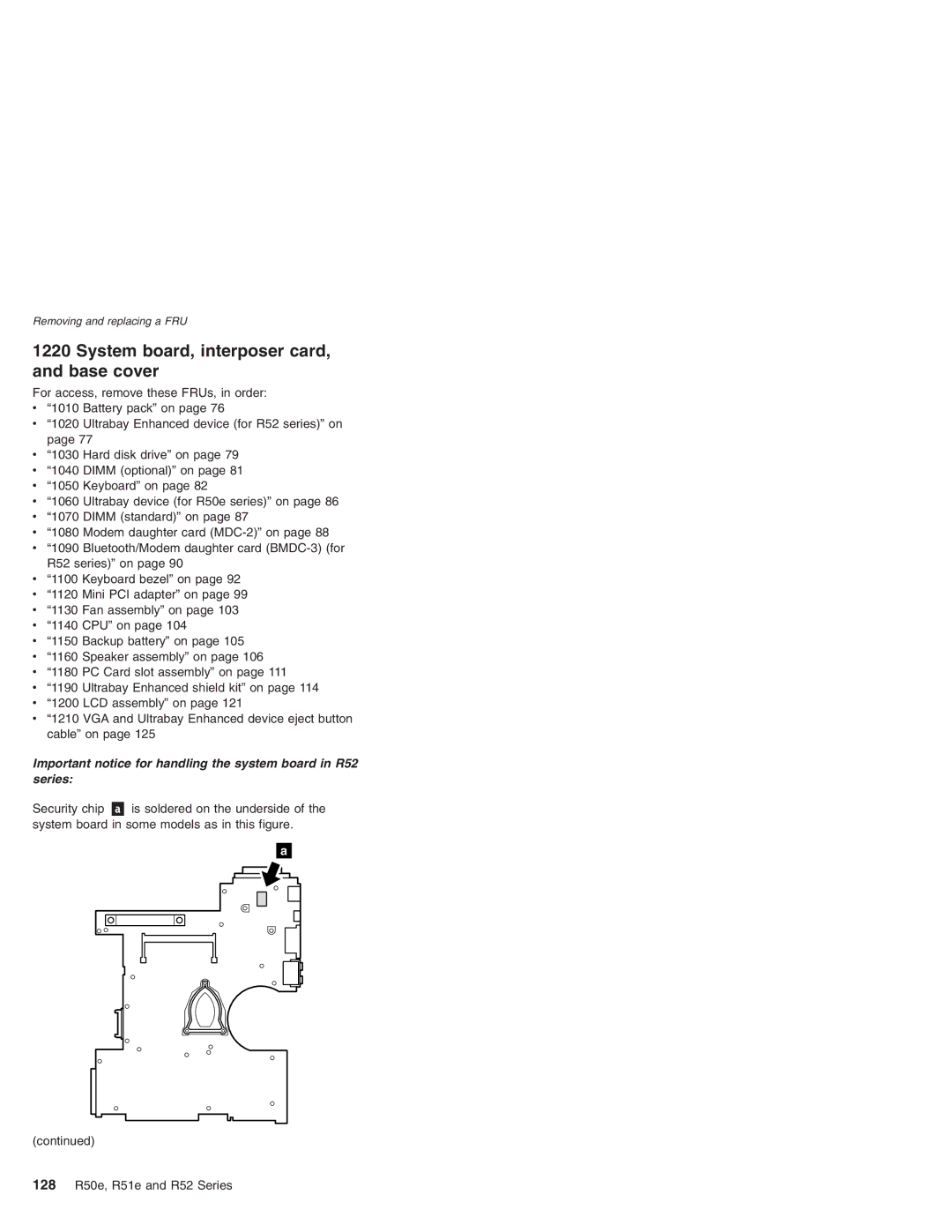 Lenovo R51e Series, R50e Series, R52 Series manual System board, interposer card, and base cover 