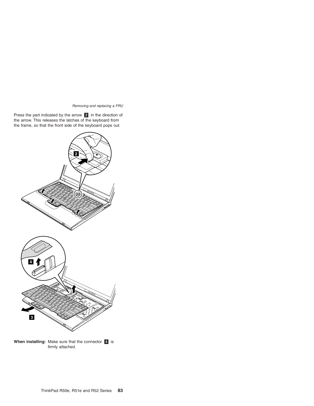 Lenovo R51e Series, R50e Series, R52 Series manual Removing and replacing a FRU 