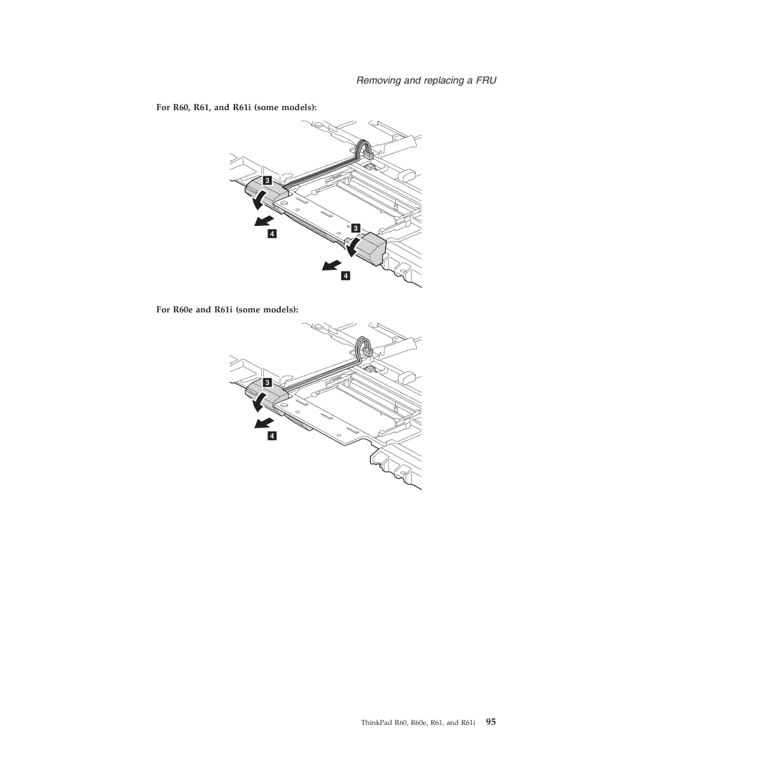 Lenovo R60E manual Removing and replacing a FRU 