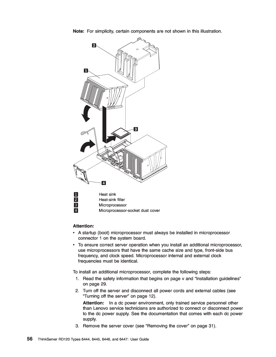 Lenovo RD120 manual Microprocessor-socketdust cover 