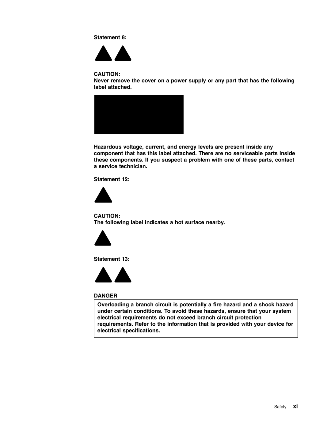 Lenovo RD120 manual Safety 