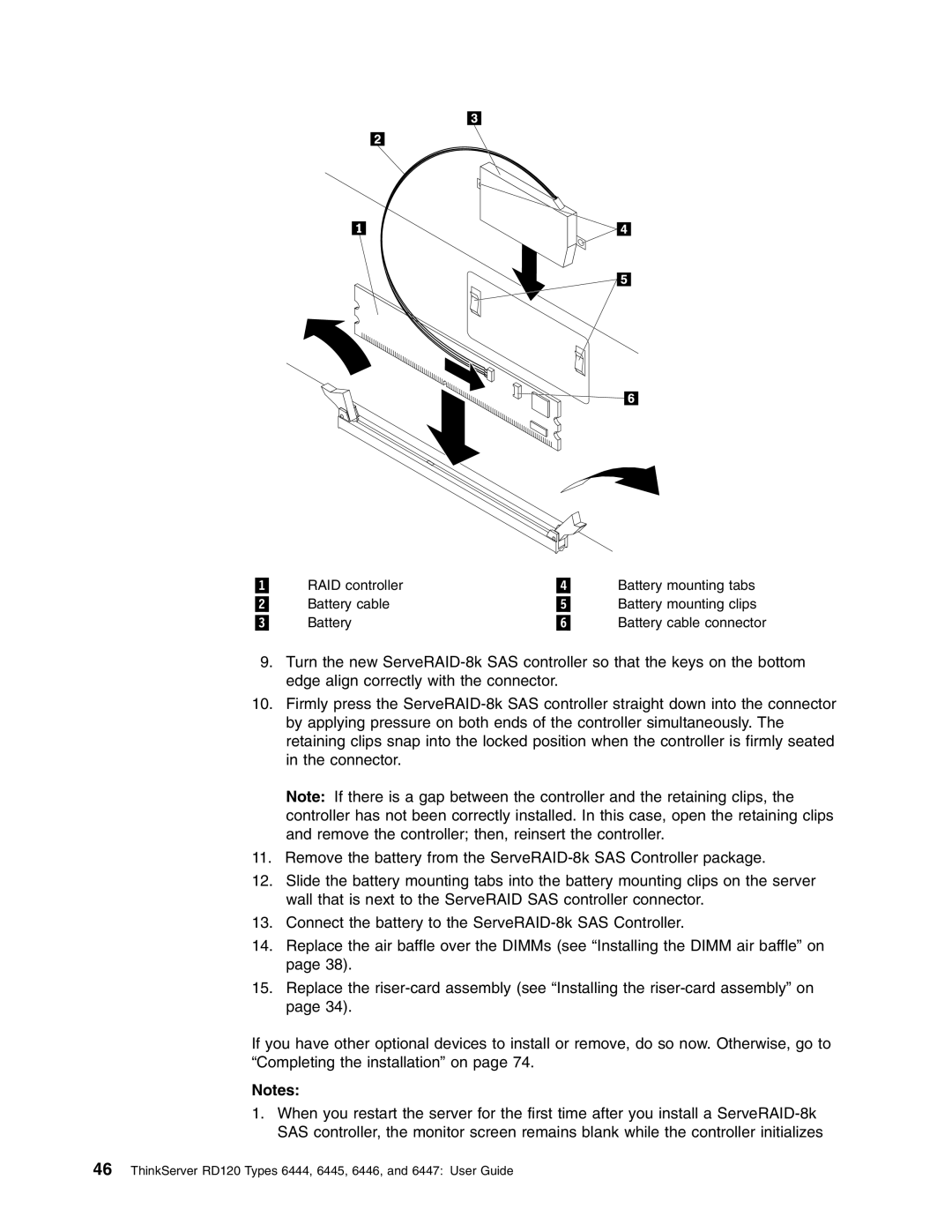 Lenovo RD120 manual RAID controller 