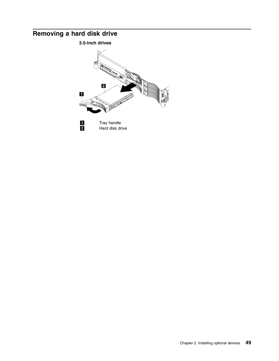 Lenovo RD120 manual Removing a hard disk drive 