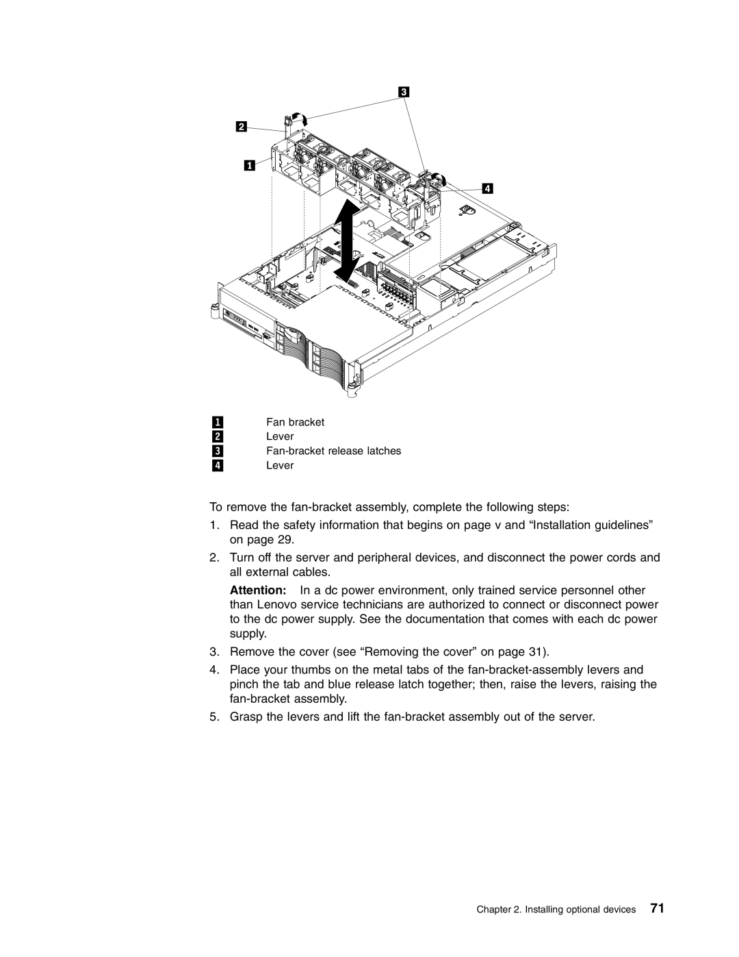 Lenovo RD120 manual Fan bracket 