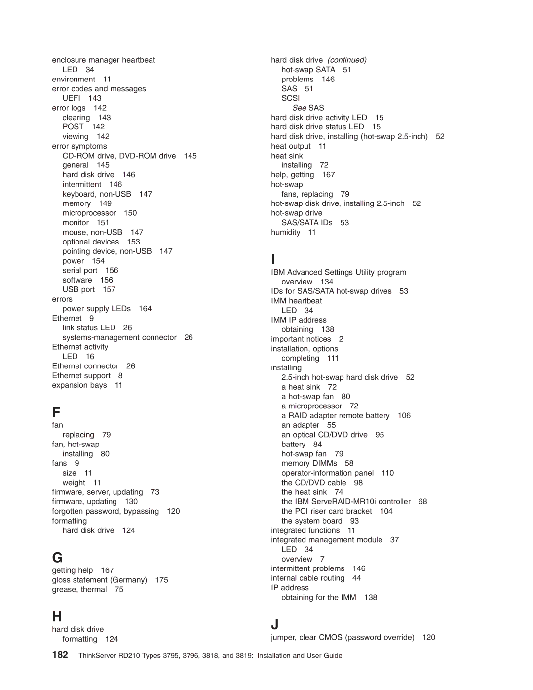 Lenovo RD210 manual See SAS 