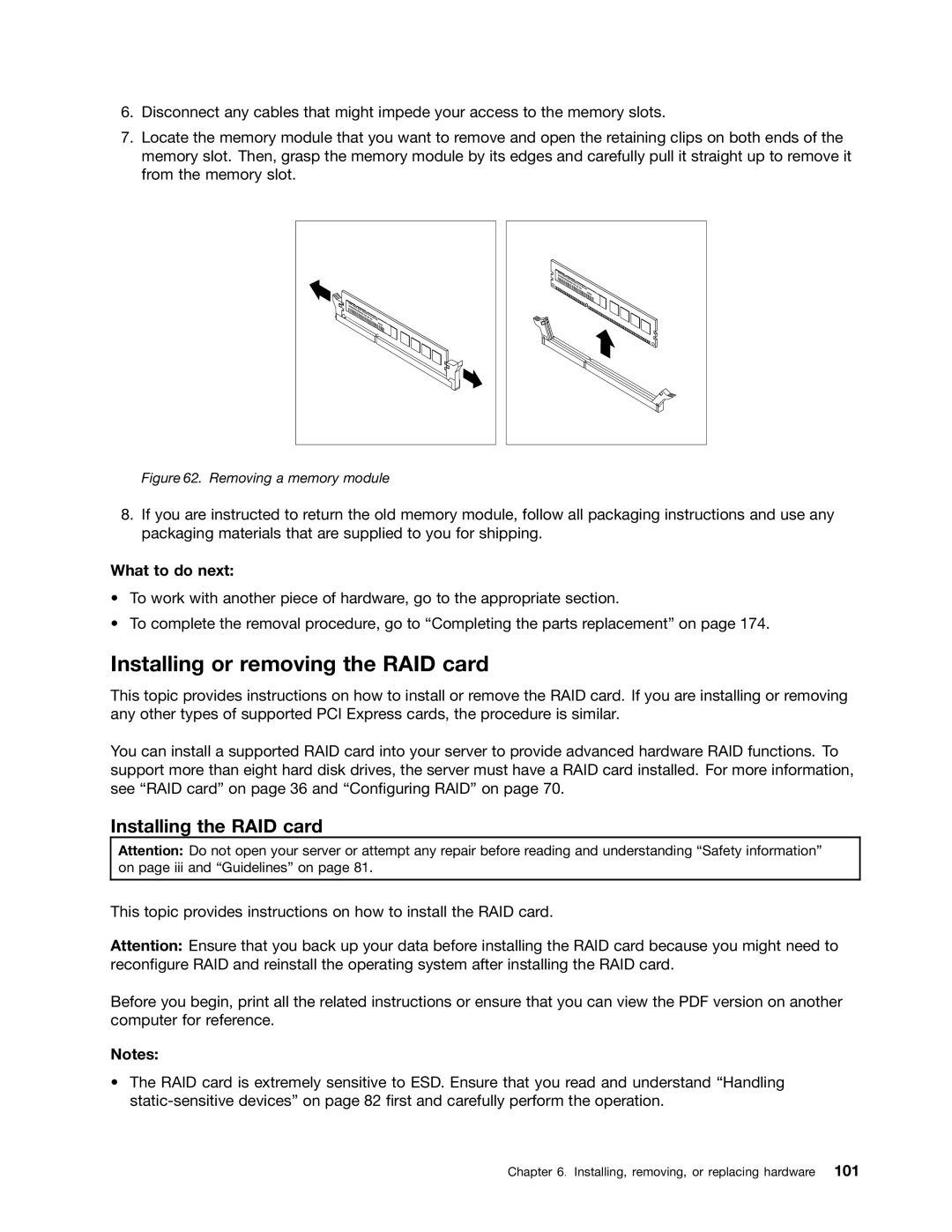 Lenovo RD430 manual Installing or removing the RAID card, Installing the RAID card 