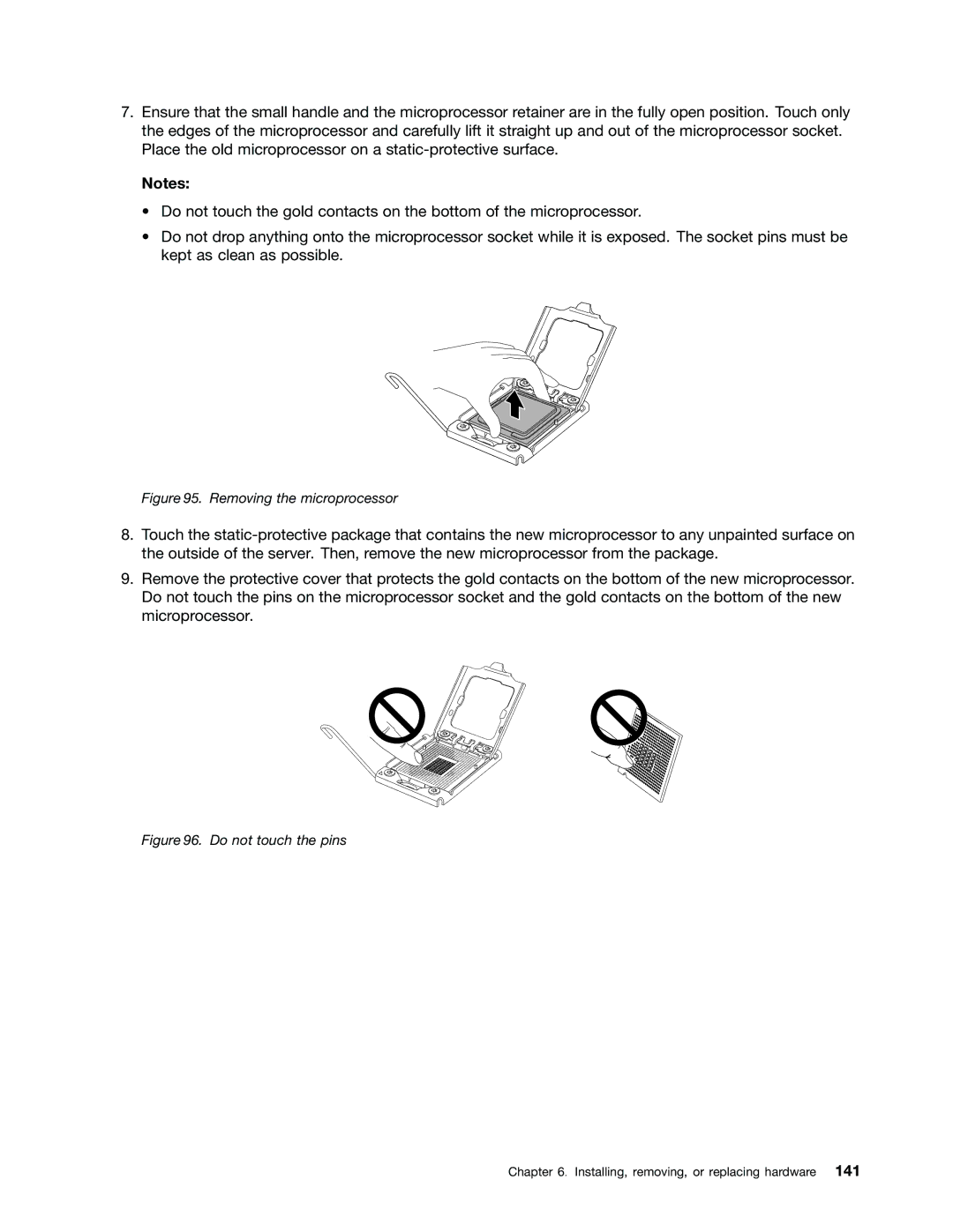 Lenovo RD430 manual Removing the microprocessor 