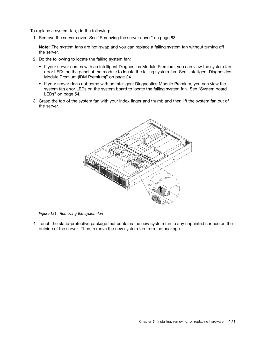 Lenovo RD430 manual Removing the system fan 