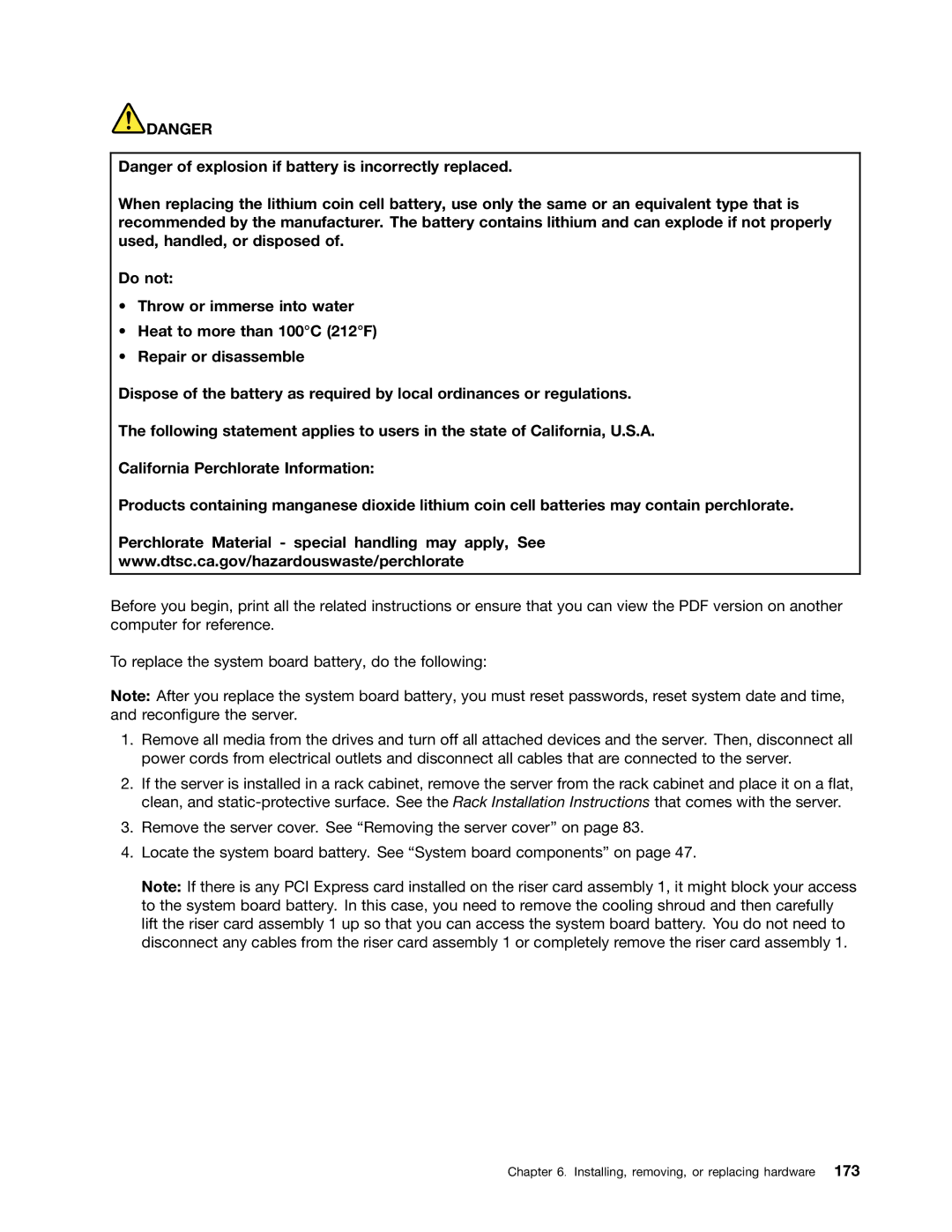 Lenovo RD430 manual Installing, removing, or replacing hardware 